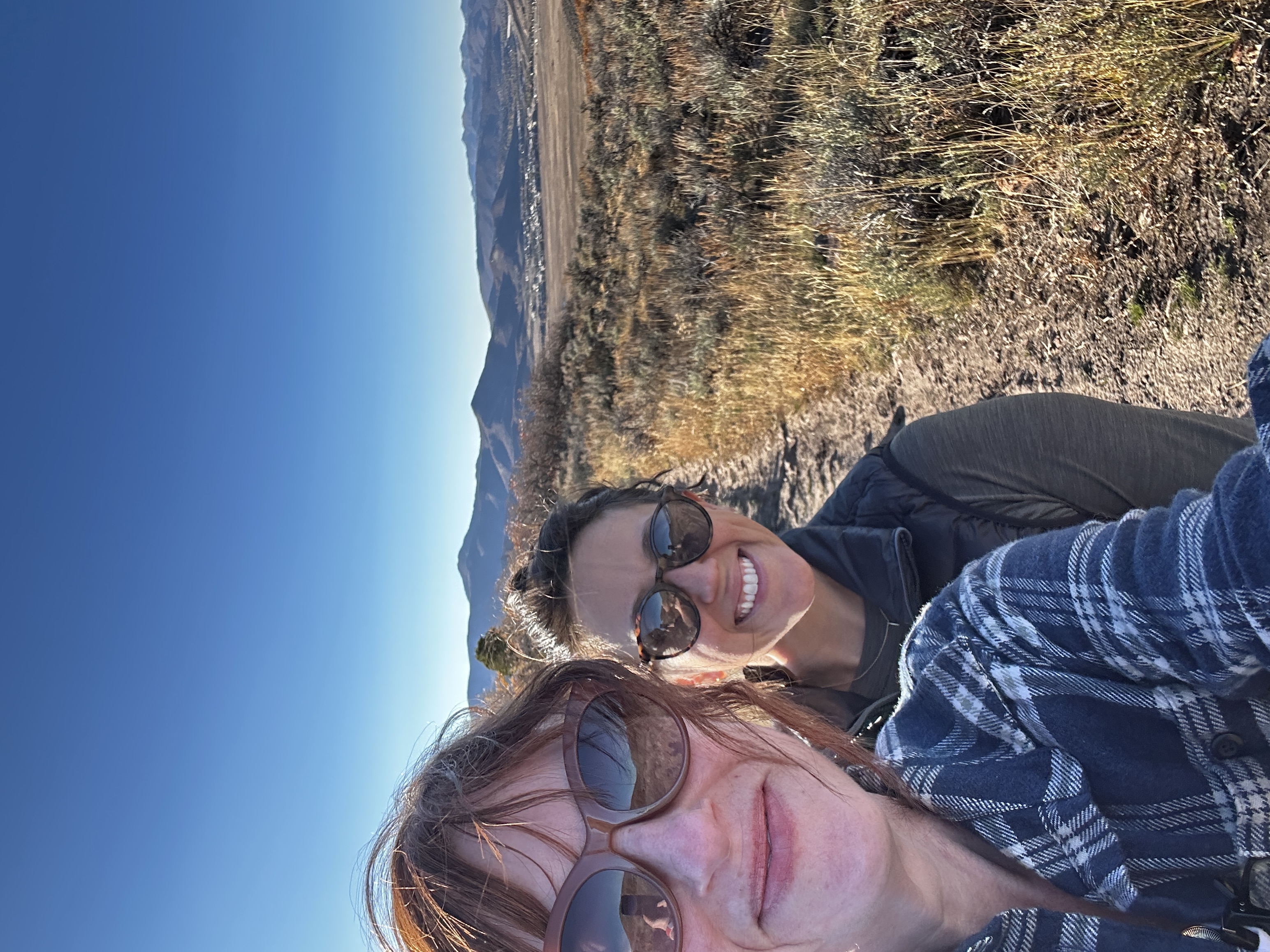 Liz Kelly Nelson and Blair Hickman on a sagebrush trail in Idaho